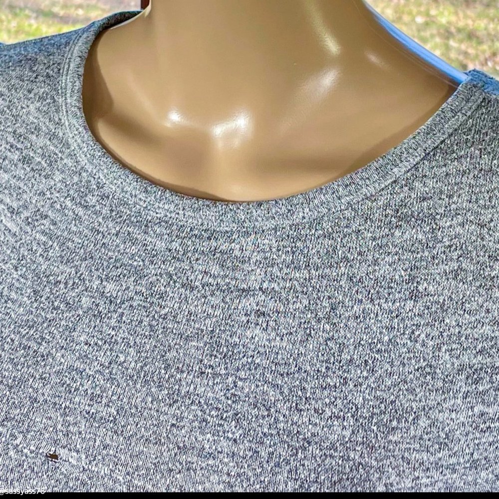 ▪️T ALEXANDER WANG▪️Heather Gray Twisted Back Extra Long Sweater Knit Top - Picture 3 of 5